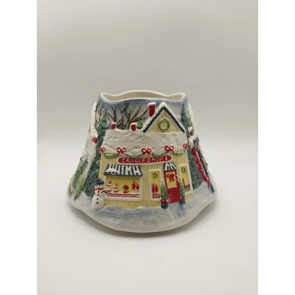 Yankee Candle HOLIDAY SNOW CHRISTMAS VILLAGE Large Jar Topper